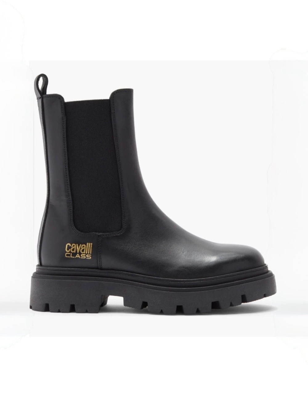 Roberto Cavalli Black Lug Platform Chelsea Boot women size 39 US 9 NEW 
$570